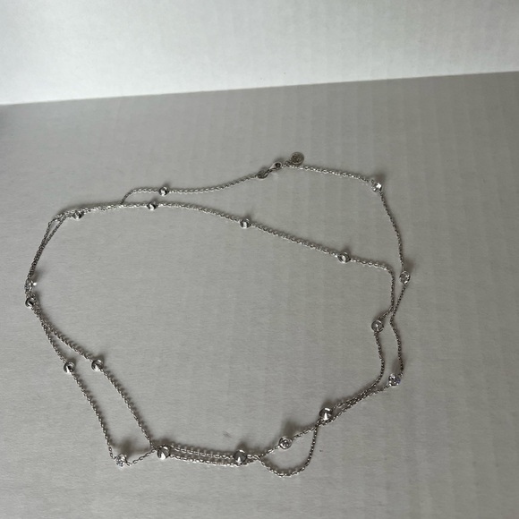 GABI RIELLE Sterling Silver Cubic Zirconia Station Wrap Long Necklace - Picture 9 of 10